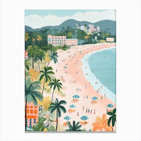 Patong Beach, Phuket, Thailand, Matisse And Rousseau Style 2 Canvas Print