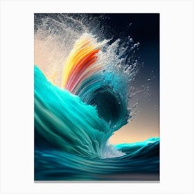 Splash In Sea Water Waterscape Crayon 1 Canvas Print