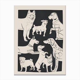 Minimal Abstract Dog Art 1 Canvas Print