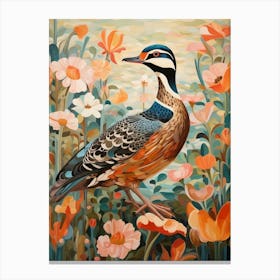 Wood Duck 3 Detailed Bird Painting Canvas Print