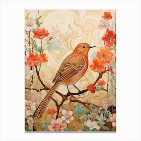 Hermit Thrush 1 Detailed Bird Painting Canvas Print
