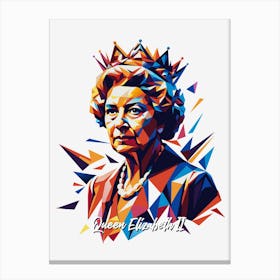 Queen Elizabeth II 02 Portrait WPAP Pop Art Canvas Print