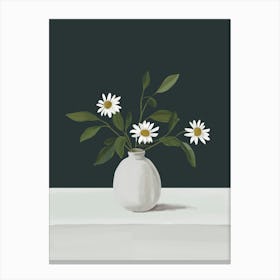 Minimalist Daisy Flowers 2 Canvas Print