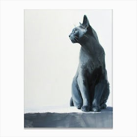 Russian Blue Cat Painting 2 Canvas Print