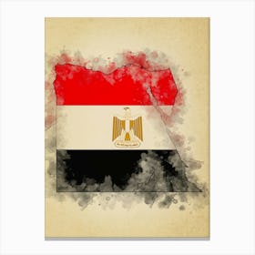 Egypt Flag Vintage Canvas Print