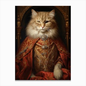 Cat In Royal Clothes 3 Canvas Print