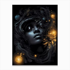Woman With Glowing Eyes Canvas Print