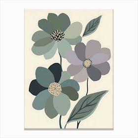 Flowers On A Beige Background 5 Canvas Print