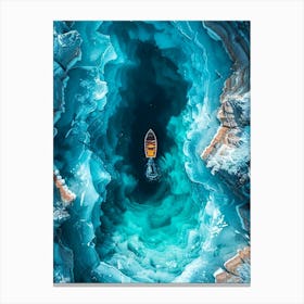 Boat in Ice Cave 1 Canvas Print