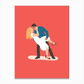 Minimalist Couple Dancing 1 Canvas Print