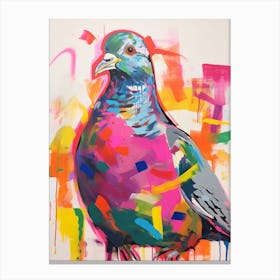 Colourful Bird Painting Pigeon 2 Canvas Print