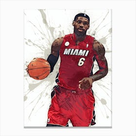 Lebron James Miami Heat Canvas Print