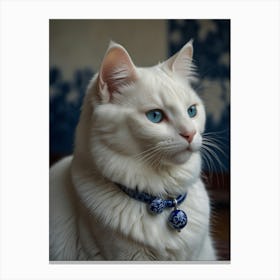 White Cat With Blue Eyes 3 Canvas Print