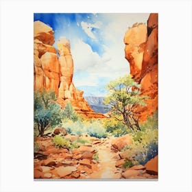 Garden Of The Gods Usa Watercolour 1 Canvas Print