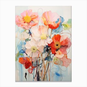 Abstract Flower Painting Poppy 2 Canvas Print