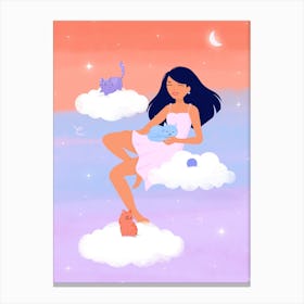 Kittens On Clouds Canvas Print
