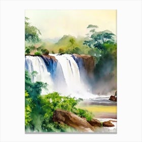 Murchison Falls, Uganda Water Colour  (2) Canvas Print