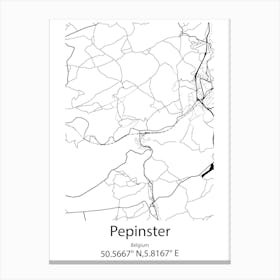 Pepinster,Belgium Minimalist Map Canvas Print