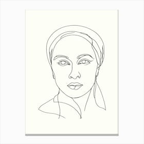 Portrait Of A Woman Hand Drawing Line Art 7 Canvas Print