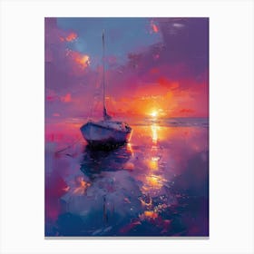 Sunset Sailboat Canvas Print