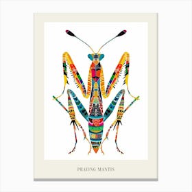 Colourful Insect Illustration Praying Mantis 4 Poster Canvas Print