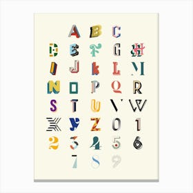 Alphabet Typography Canvas Print