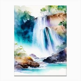 Waterfall Beach, Australia Water Colour  (2) Canvas Print