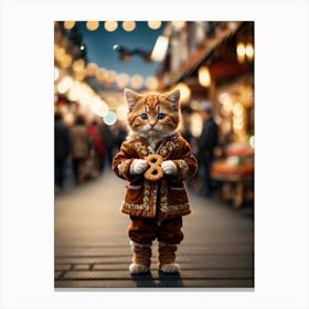 Gingerbread Cat Canvas Print