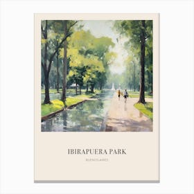 Ibirapuera Park Buenos Aires Argentina Vintage Cezanne Inspired Poster Canvas Print