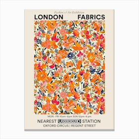 Poster Petal Delight London Fabrics Floral Pattern 3 Canvas Print
