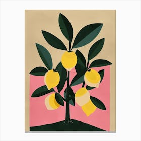 Lemon Tree Colourful Illustration 2 Canvas Print