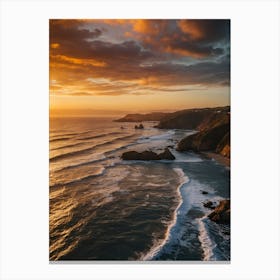 Sunset At The Coast Canvas Print