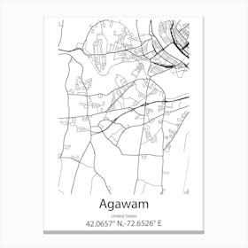 Agawam,United States Minimalist Map Canvas Print