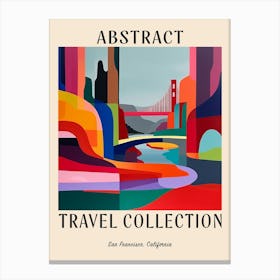 Abstract Travel Collection Poster San Francisco Usa 5 Canvas Print