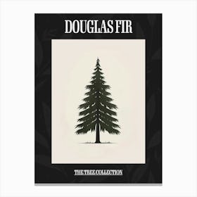 Douglas Fir Tree Pixel Illustration 2 Poster Canvas Print