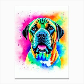 Bullmastiff Rainbow Oil Painting dog Canvas Print