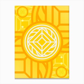 Geometric Abstract Glyph in Happy Yellow and Orange n.0060 Canvas Print