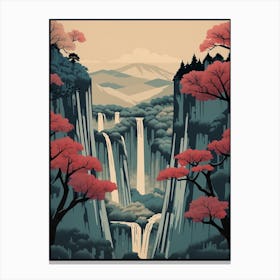 Shiraito Falls, Japan Vintage Travel Art 4 Canvas Print