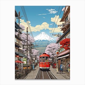 Tokyo In Japan, Ukiyo E Drawing 1 Canvas Print