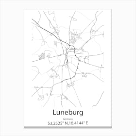 Luneburg,Germany Minimalist Map Canvas Print