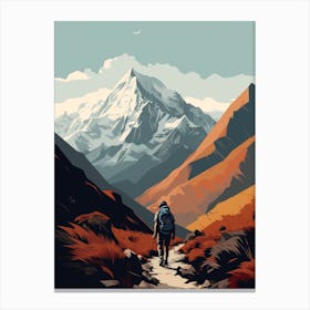 Salkantay Trek Peru 3 Hiking Trail Landscape Canvas Print