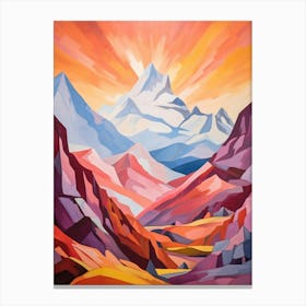 Mountains Abstract Minimalist 10 Canvas Print
