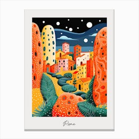 Poster Of Rome, Illustration In The Style Of Pop Art 1 Canvas Print