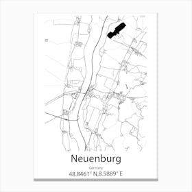 Neuenburg Am Rhein,Germany Minimalist Map Toile