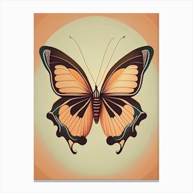Butterfly Outline Retro Illustration 1 Canvas Print