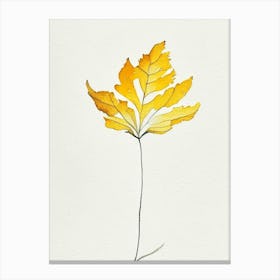 Marigold Leaf Minimalist Watercolour 2 Canvas Print