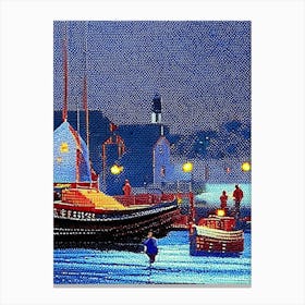 Fishers, City Us  Pointillism Canvas Print