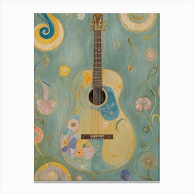 Pastel Boho Guitar Canvas Print