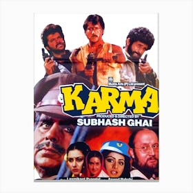 Karma, India, Movie Poster Canvas Print