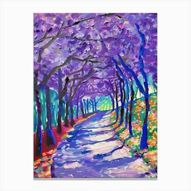 Jacaranda Blossoms Tree Oil Painting 2 Canvas Print